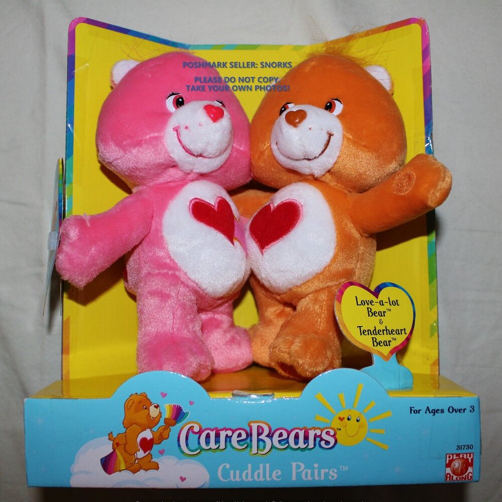 Care Bears Cuddle Pairs Love-a-Lot & Tenderheart 2002 NEW IN BOX vintage plush